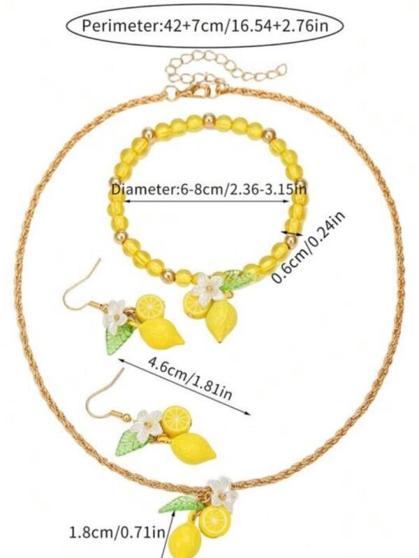 Lemon Jewelry Set Earrings & Necklace (4.91) - Image 7