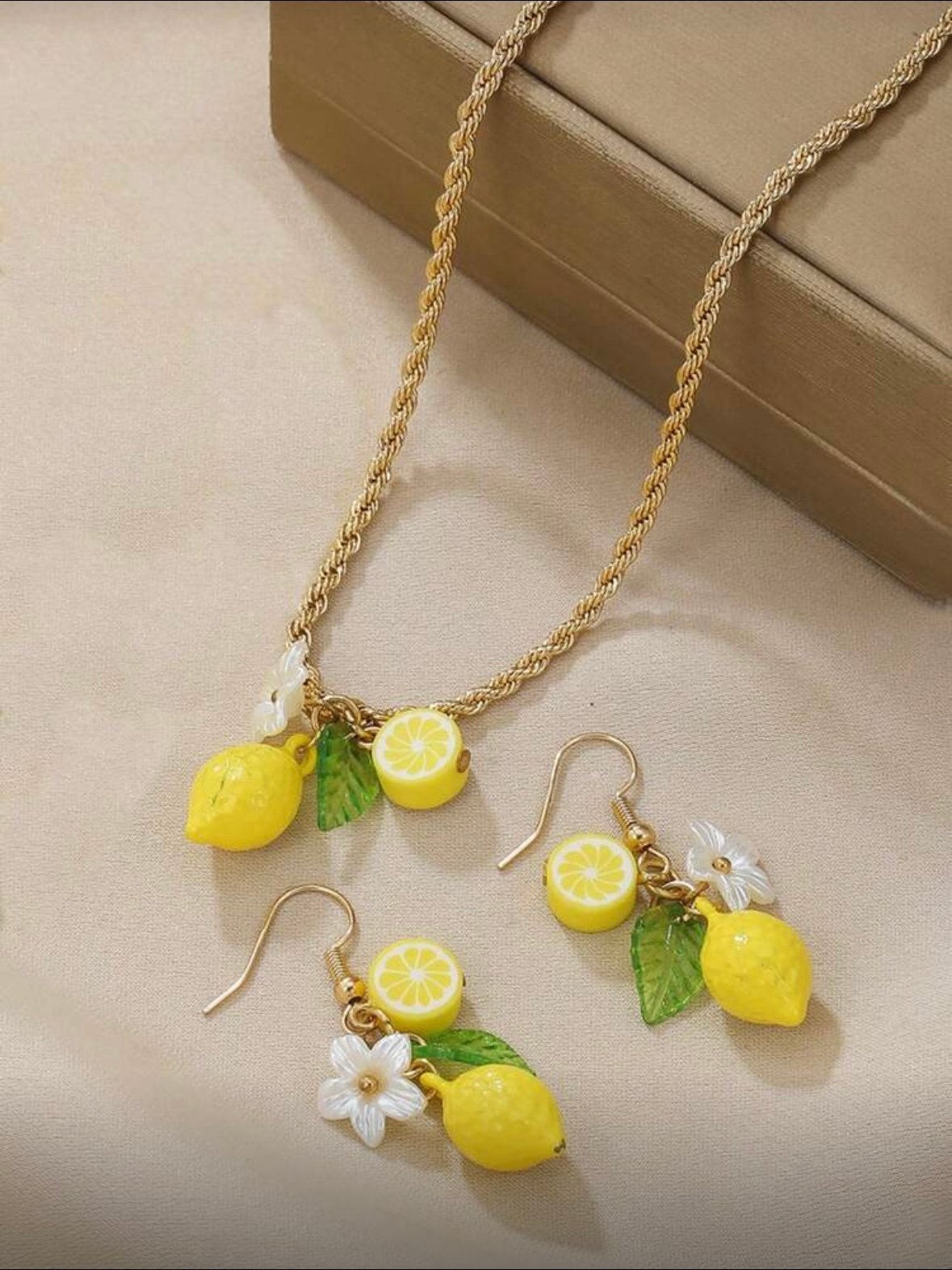Lemon Jewelry Set Earrings & Necklace (4.91) - Image 2