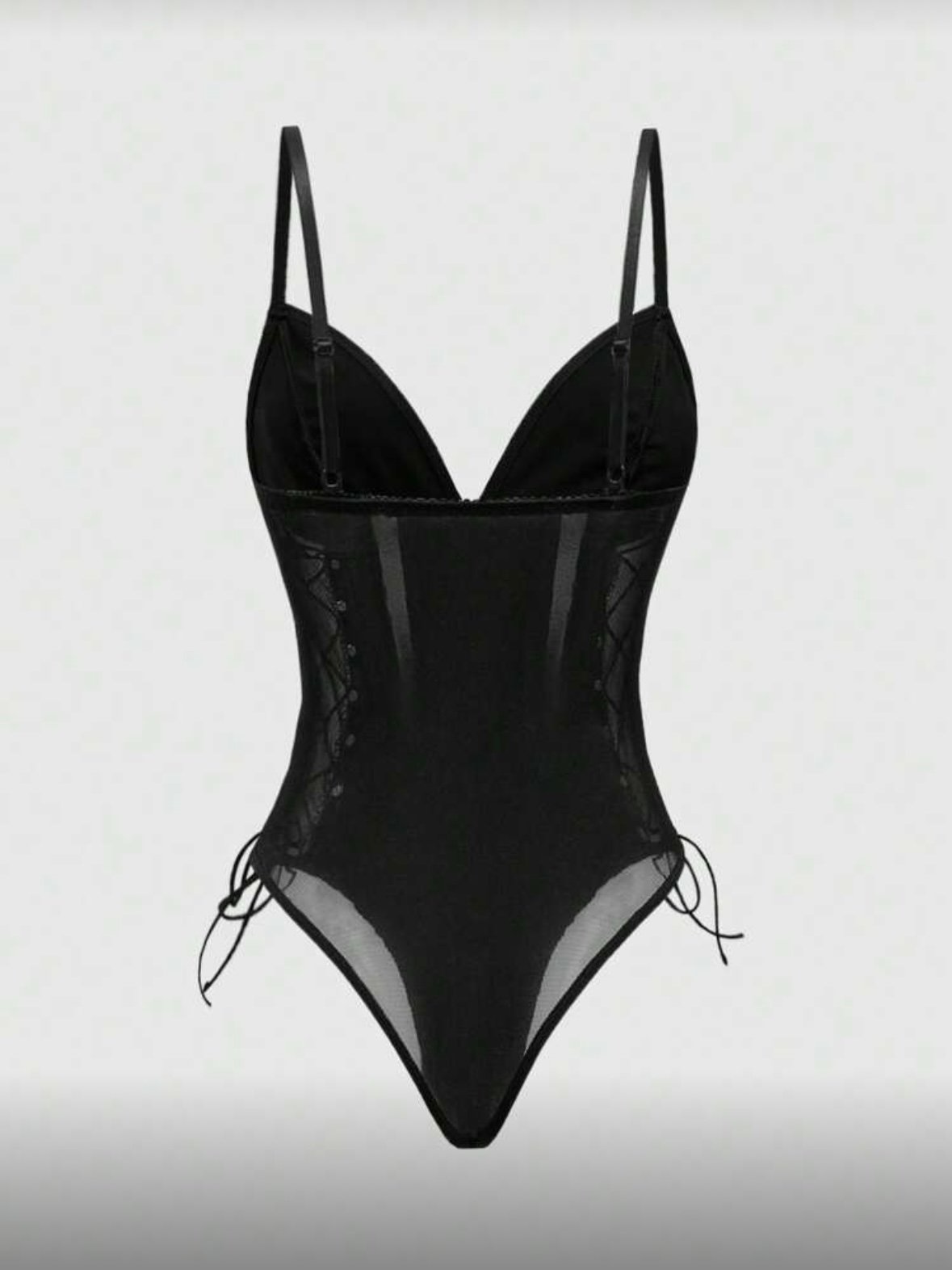 Gothic PU Leather Bodysuit Lace Up Suit With Pendant (4.89) - Image 3