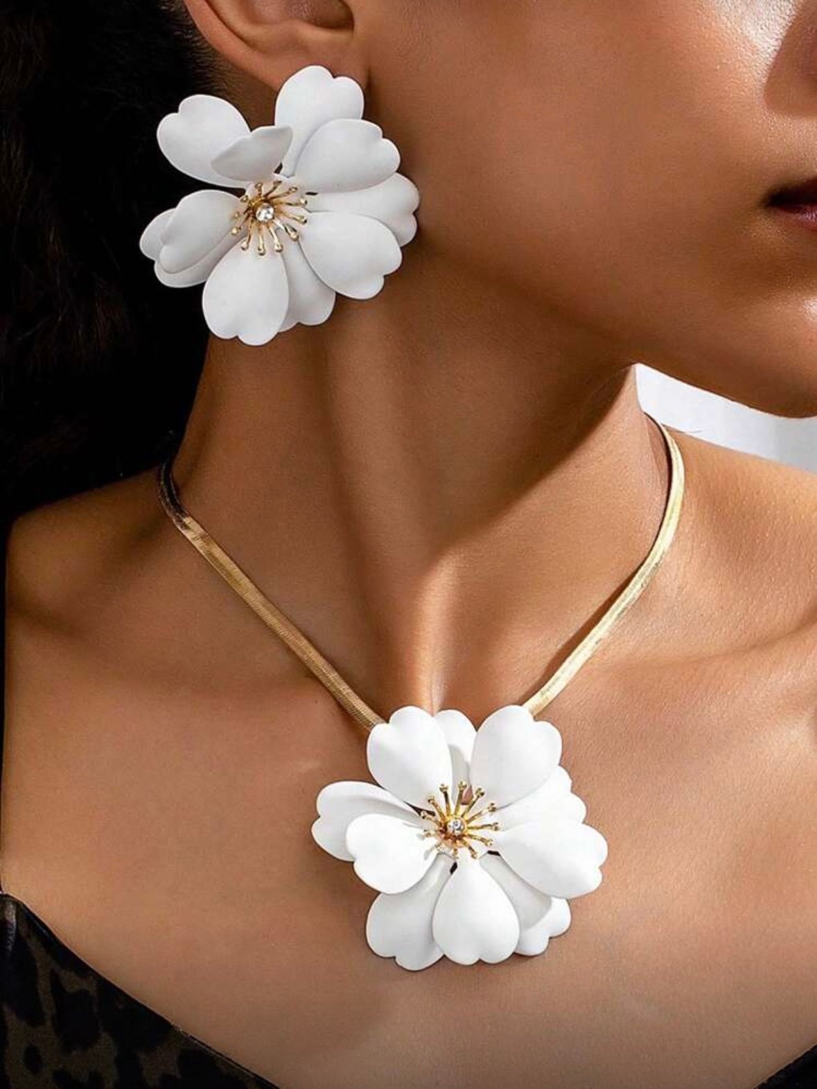 Women's Jewelry Set Floral Flower Earrings and Necklace Set (4.95) - Image 6
