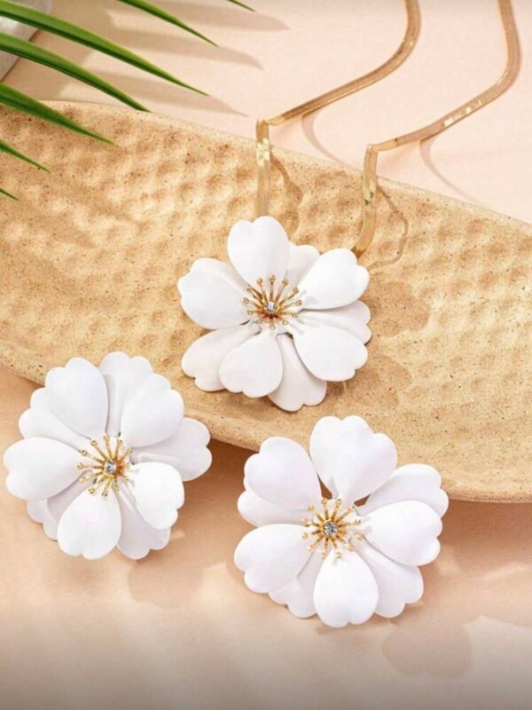 Women's Jewelry Set Floral Flower Earrings and Necklace Set (4.95) - Image 8
