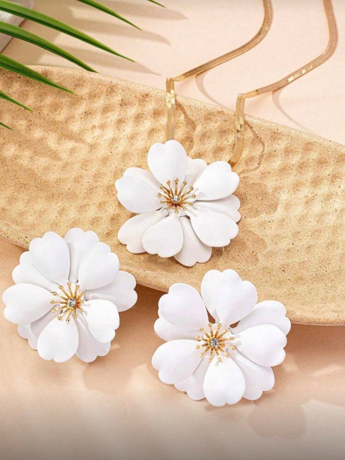 Women's Jewelry Set Floral Flower Earrings and Necklace Set (4.95) - Image 8