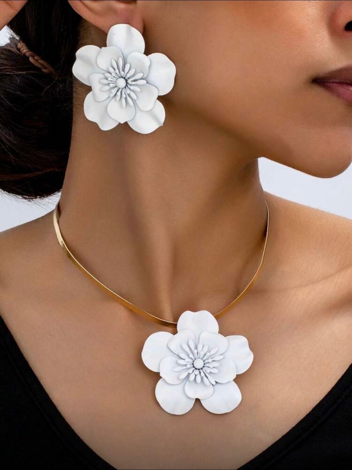 Women's Jewelry Set Floral Flower Earrings and Necklace Set (4.95) - Image 5