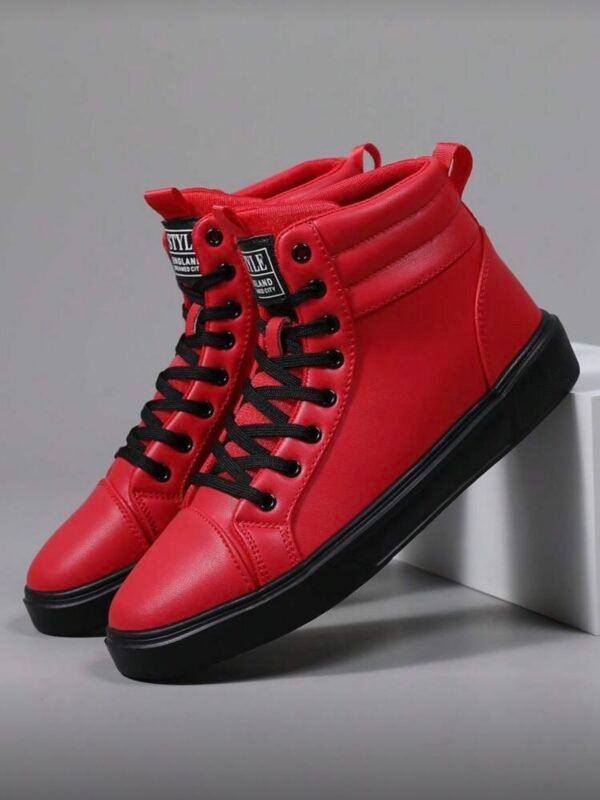 Red Men's High Top Lace Up Shoes (4.84)