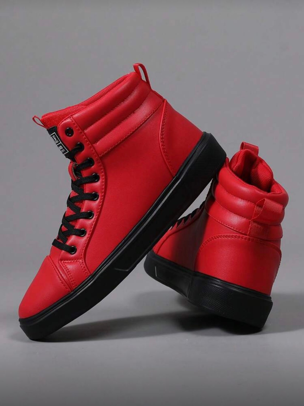 Red Men's High Top Lace Up Shoes (4.84) - Image 2