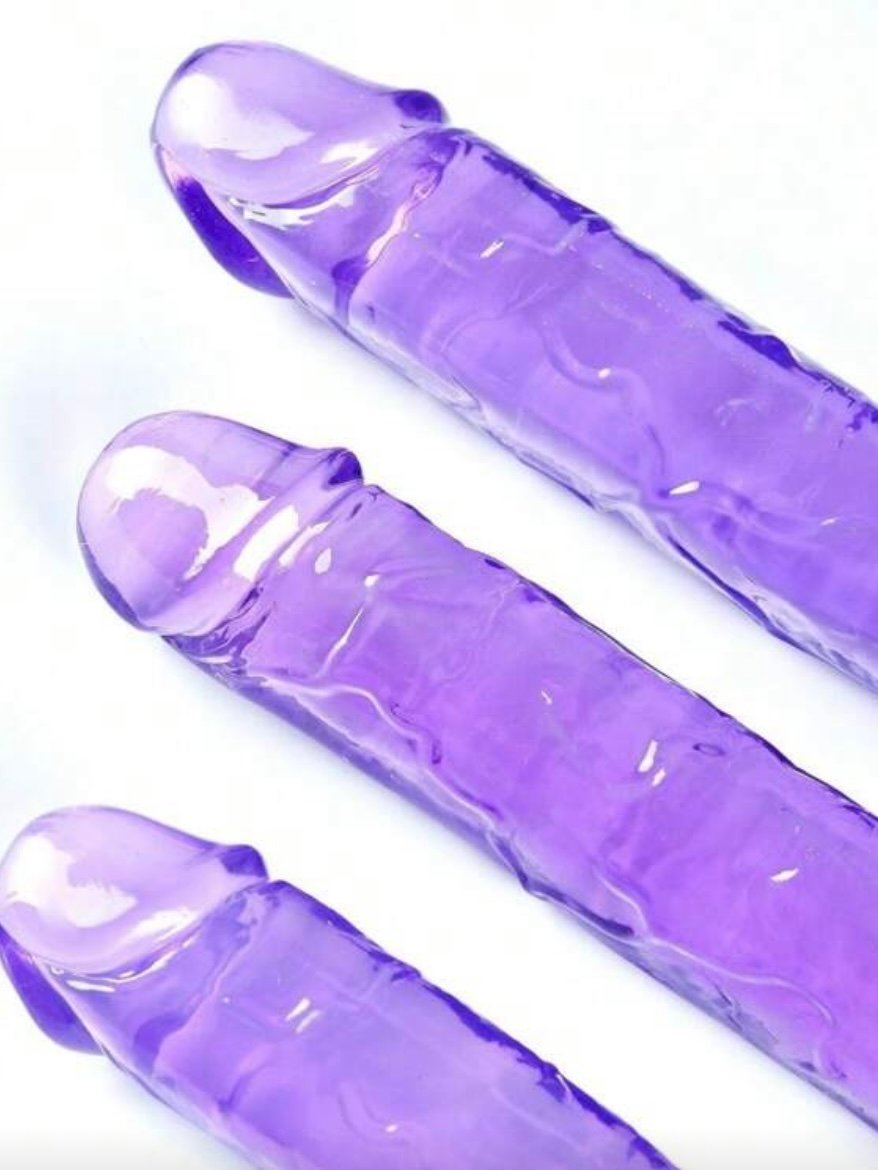 Double Headed Dildo Thick Flexible Dildo In Purple (4.75) - Image 5