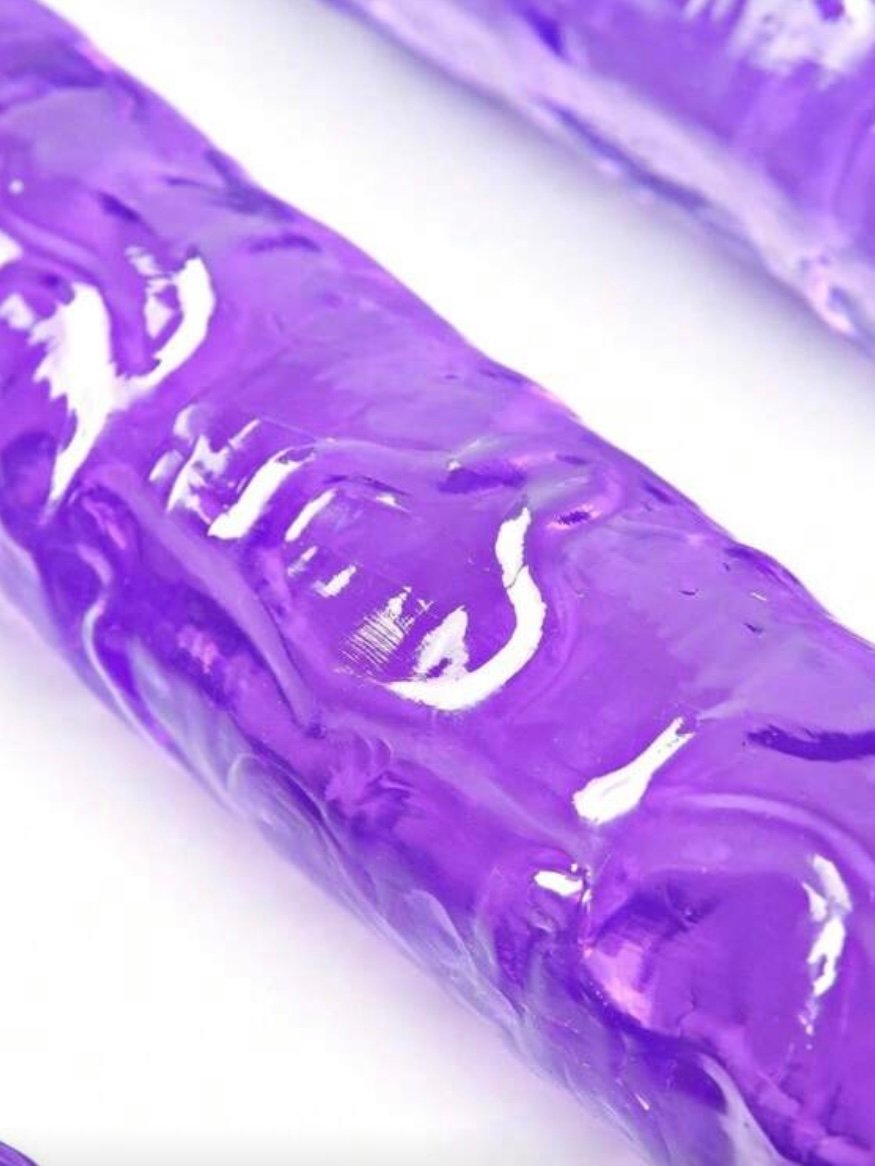 Double Headed Dildo Thick Flexible Dildo In Purple (4.75) - Image 3