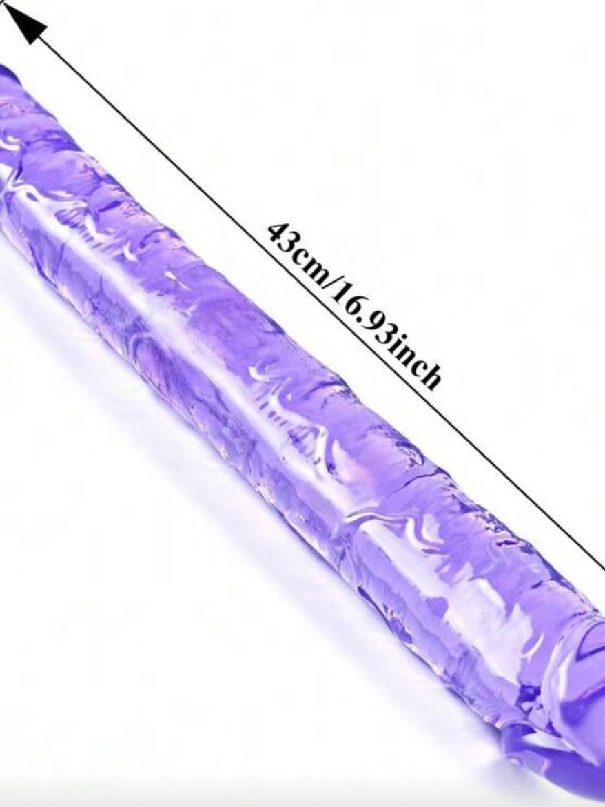 Double Headed Dildo Thick Flexible Dildo In Purple (4.75) - Image 6