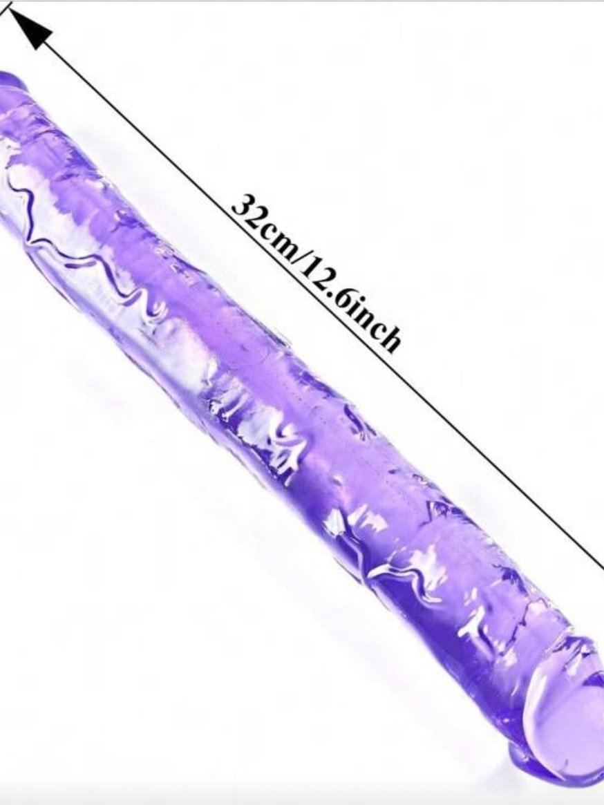 Double Headed Dildo Thick Flexible Dildo In Purple (4.75) - Image 8