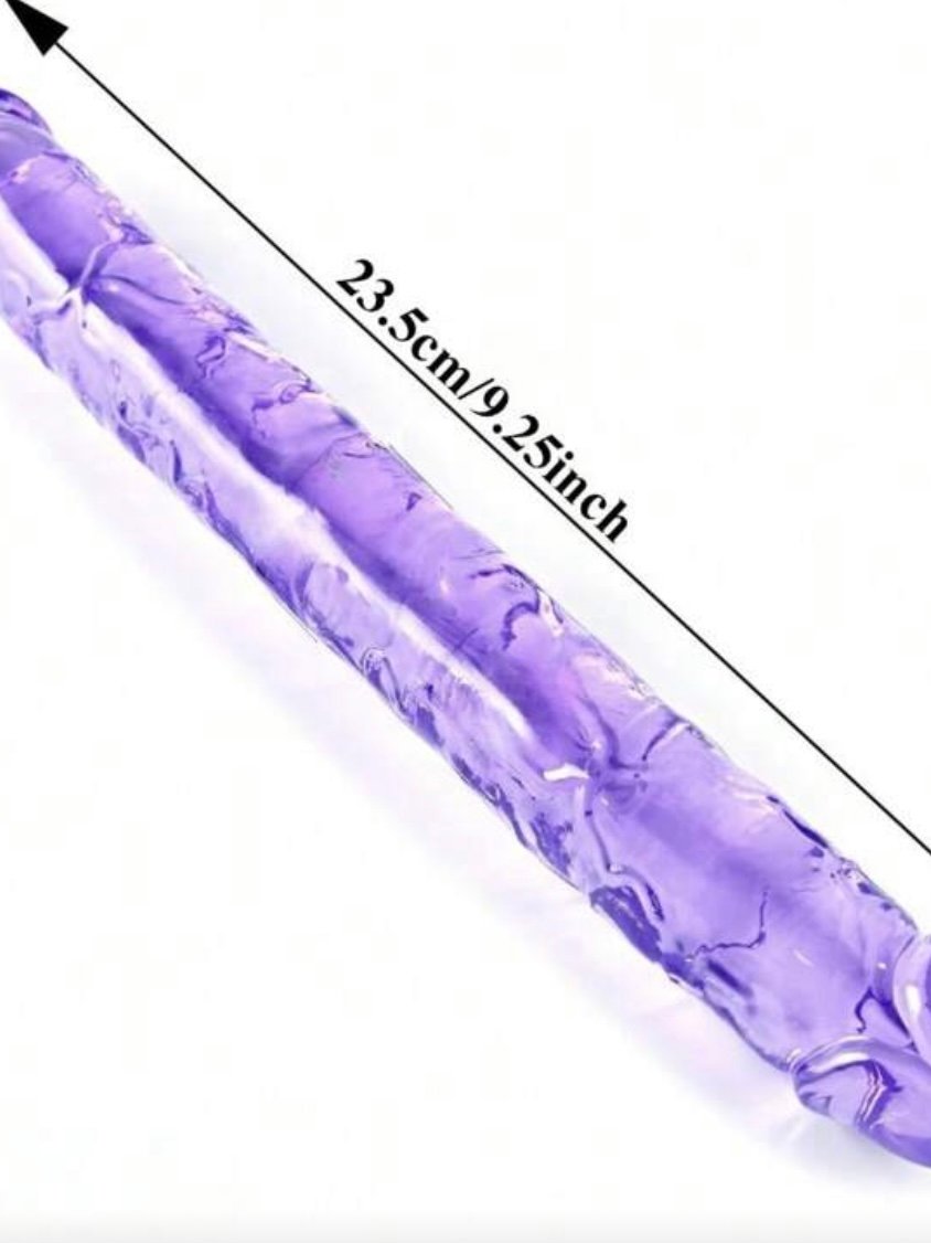 Double Headed Dildo Thick Flexible Dildo In Purple (4.75) - Image 7