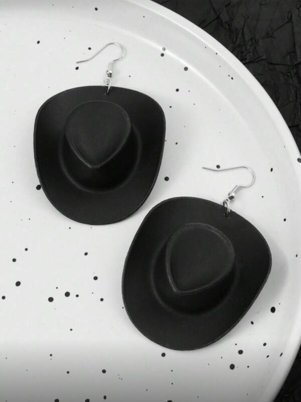 Black Cowgirl Hat Earrings For Women (4.90) - Image 4