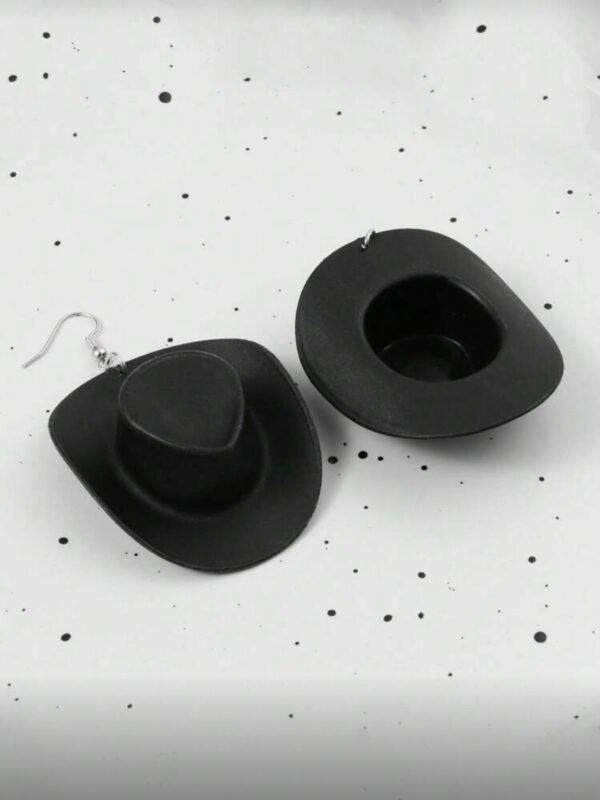 Black Cowgirl Hat Earrings For Women (4.90) - Image 2