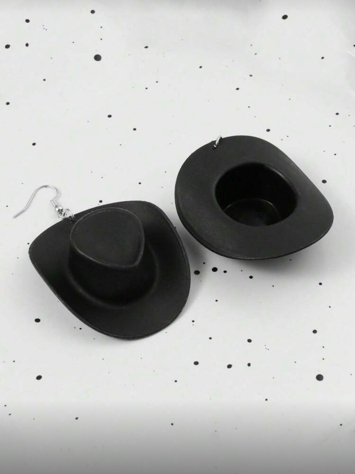Black Cowgirl Hat Earrings For Women (4.90) - Image 2