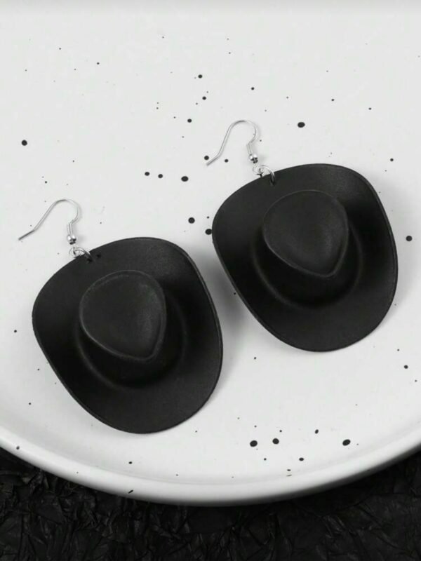Black Cowgirl Hat Earrings For Women (4.90)