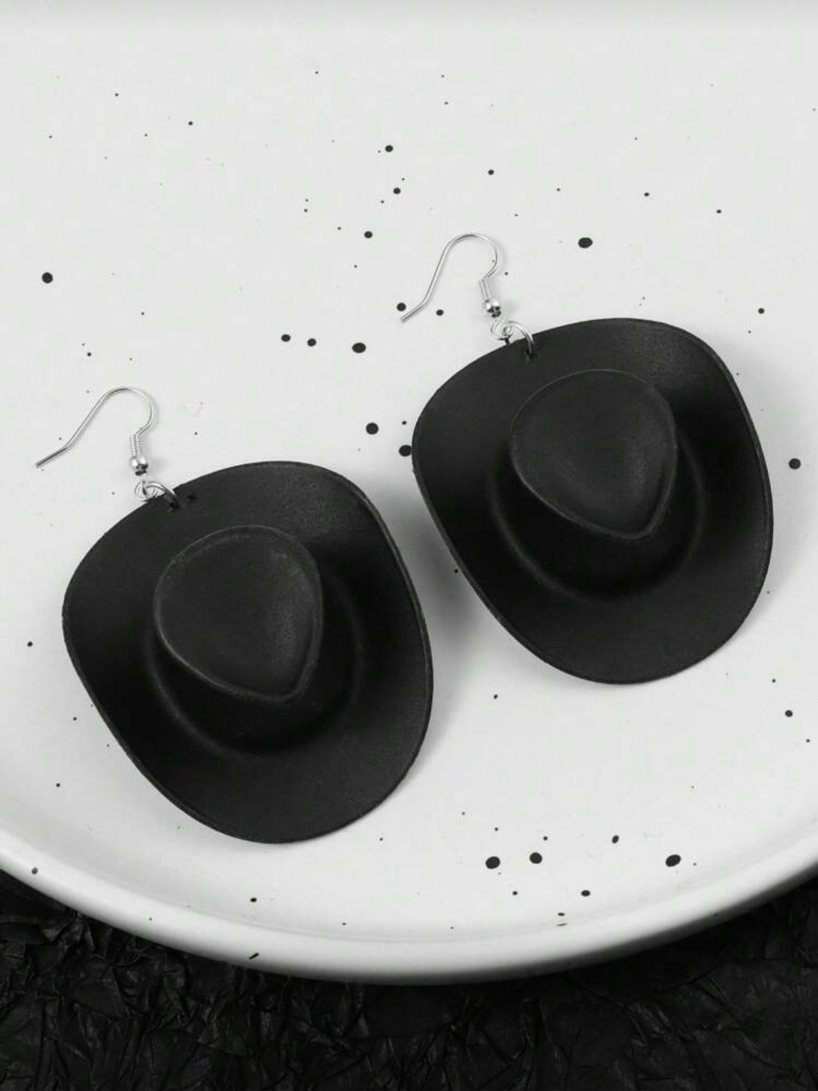 Black Cowgirl Hat Earrings For Women (4.90)