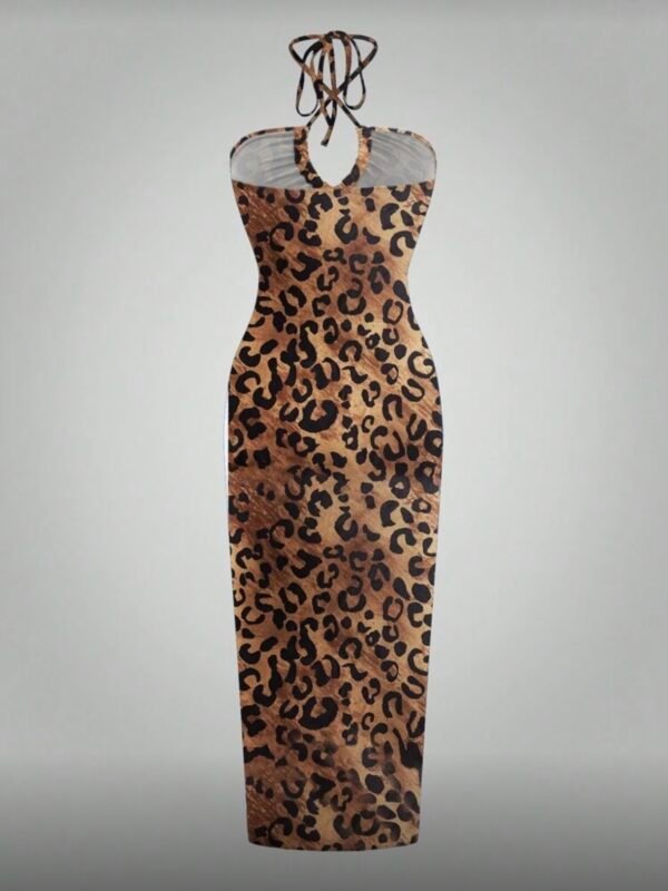 Leopard Sleeveless Women's Sexy Halter Dress (4.94) - Image 4