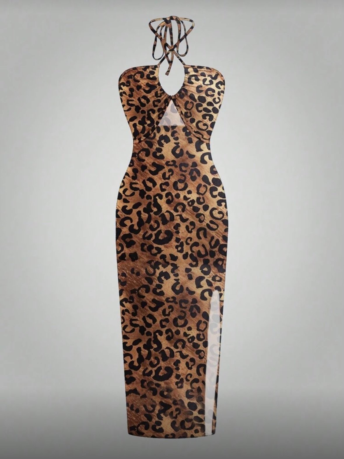 Leopard Sleeveless Women's Sexy Halter Dress (4.94) - Image 5