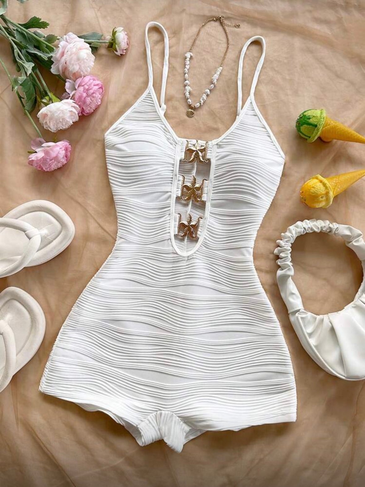 White Women’s Sexy Romper (4.86) - Image 3