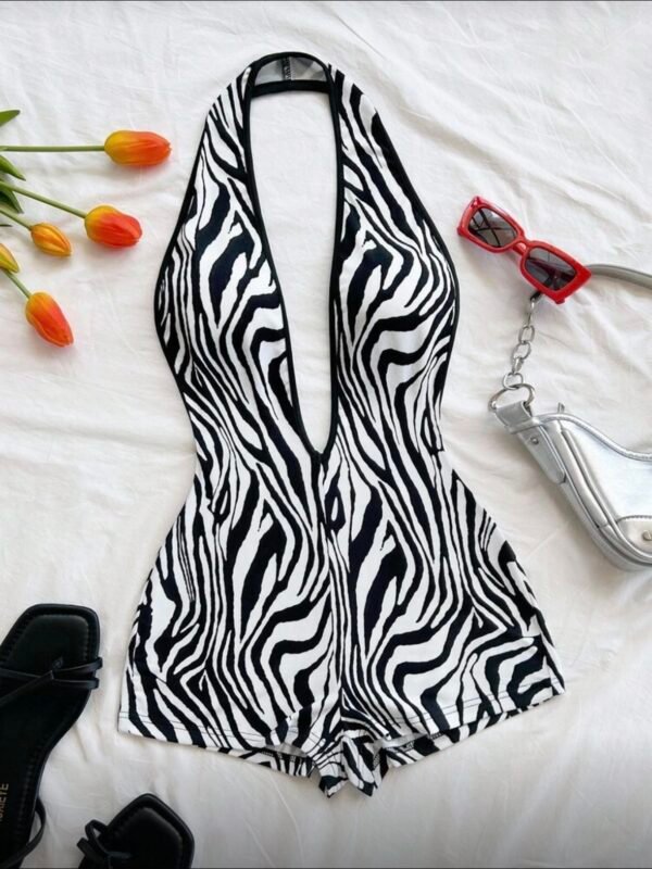 Animal Print Sexy Fitted Romper For Women (4.86) - Image 9