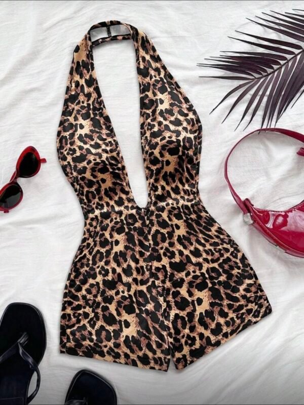 Animal Print Sexy Fitted Romper For Women (4.86) - Image 3