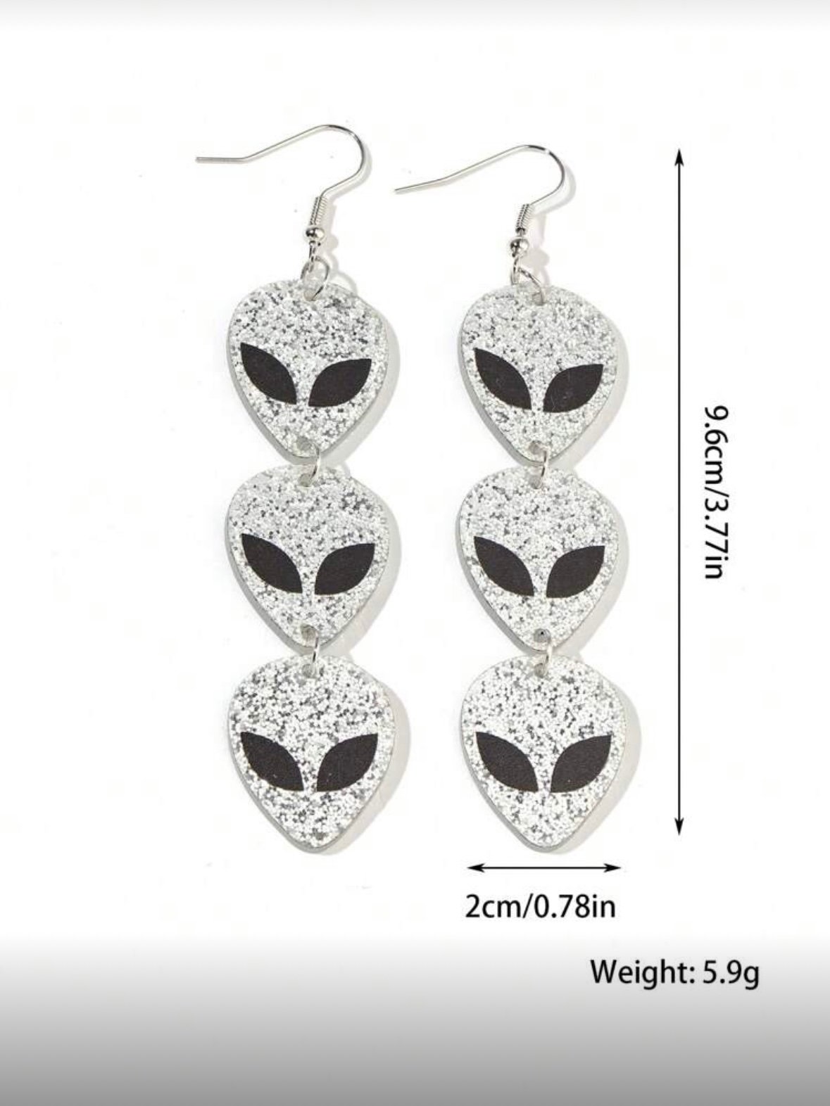 Long Dangle Alien Earrings Pair (5.0) - Image 4
